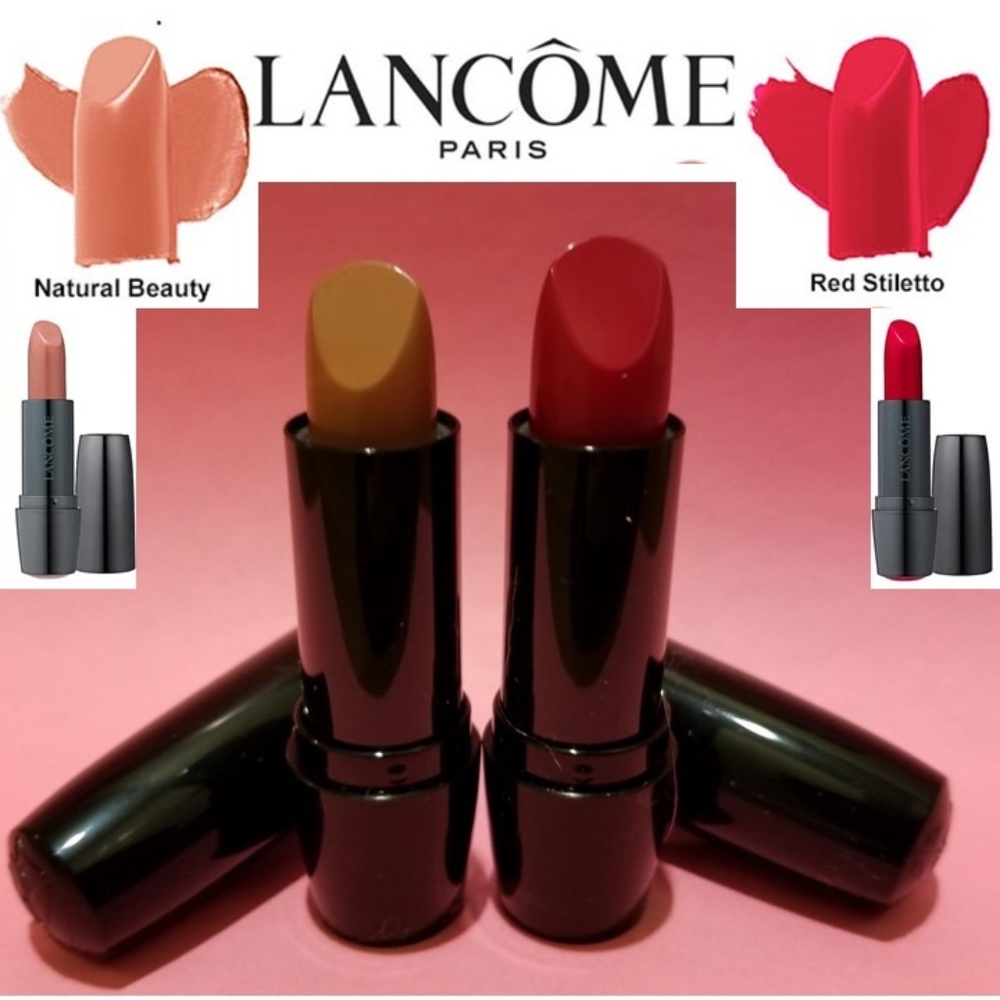 New Lancome lipsticks! Must-have red+nude duo! FS!